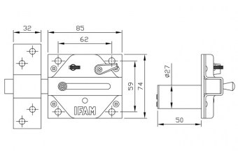 CERROJO SIN LLAVE EXTERIOR LATON